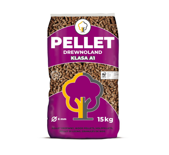 Pellet iglasto-liściasty Klasa A1 DREWNOLAND - 975 kg